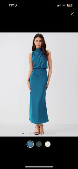 High Neck Sleeveless Ruched Maxi Dress