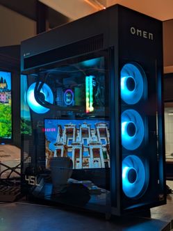 HP OMEN MAX 45L Gaming PC AMD Ryzen 9800X3D, 32GB DDR5, RADEON 6800XT 16GB, 6TB, 1200W, LCD AIO