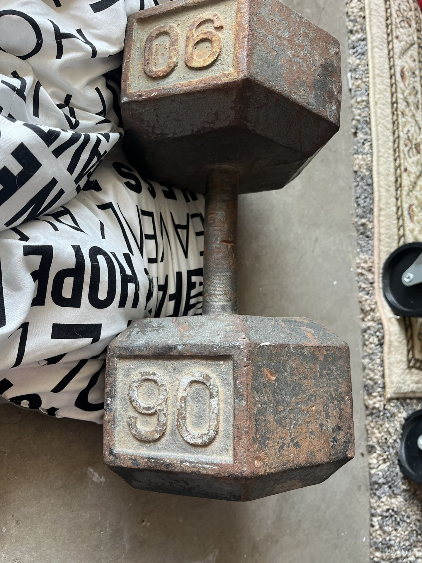 90 pound dumbbell