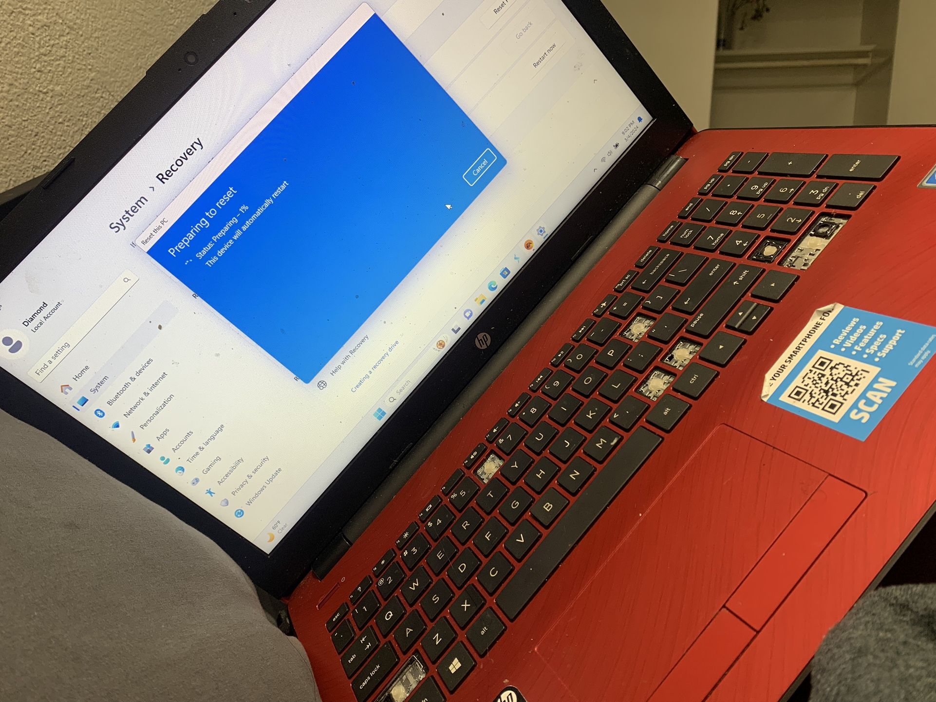 Red Hp Laptop