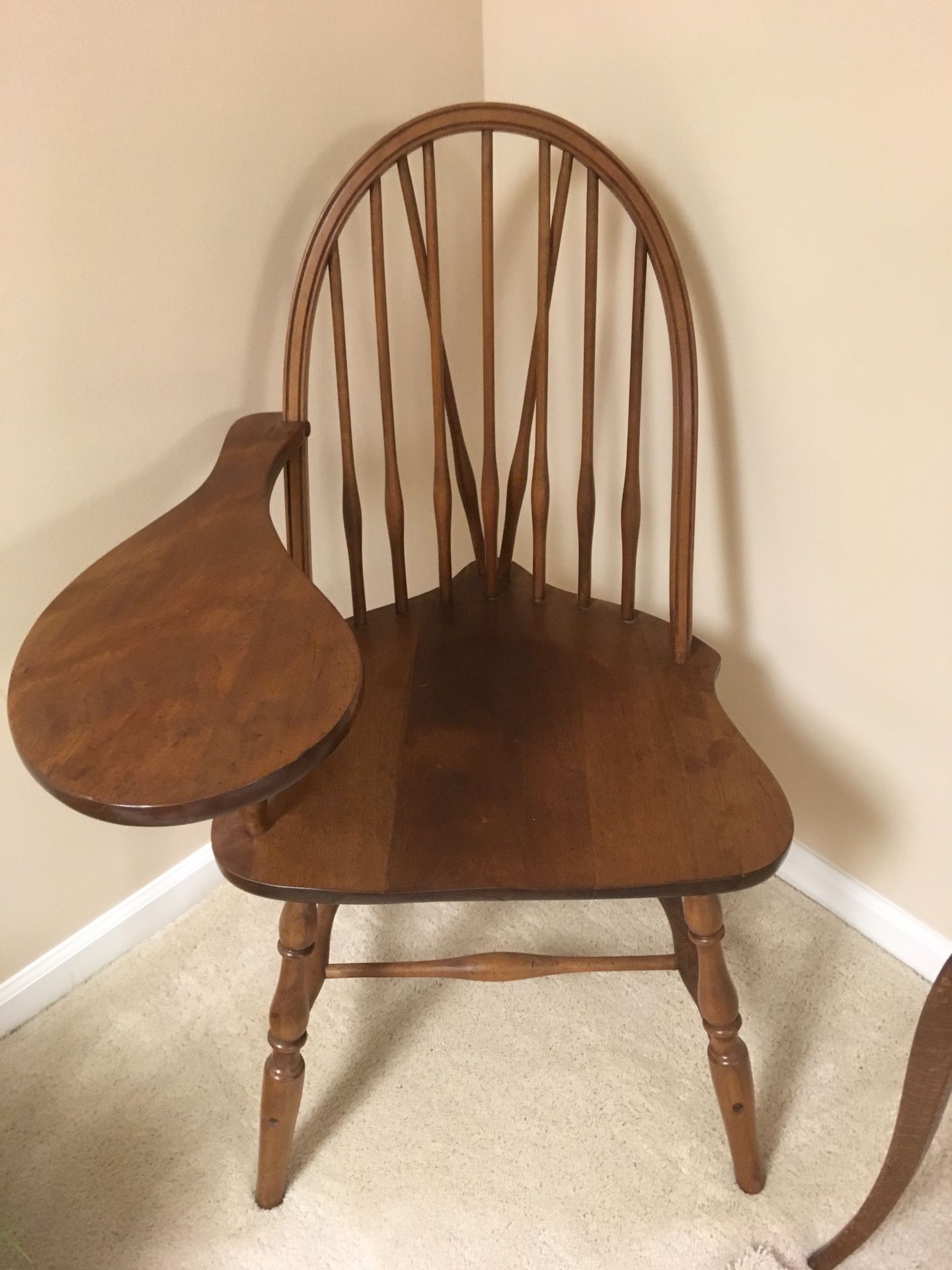 Antique Wood Writing Chair