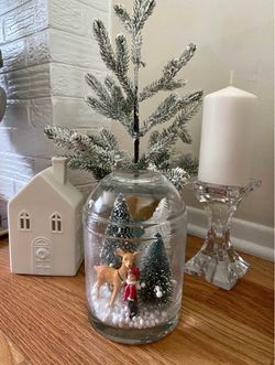 Christmas Winter Scene Glass Jar Decoration