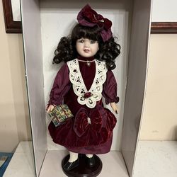 Porcelain Brass Key Holiday Doll