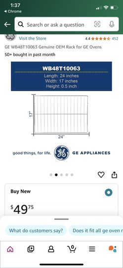  Genuine Oven Metal Rack for GE Ovens (30 Inch Wall Oven)