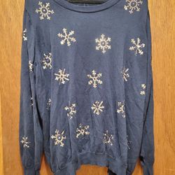 Navy Blue Mod Cloth Snowflake 3xl 3x