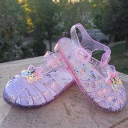 Girls Size 7 Toddler Bluey Glitter Jelly Shoes