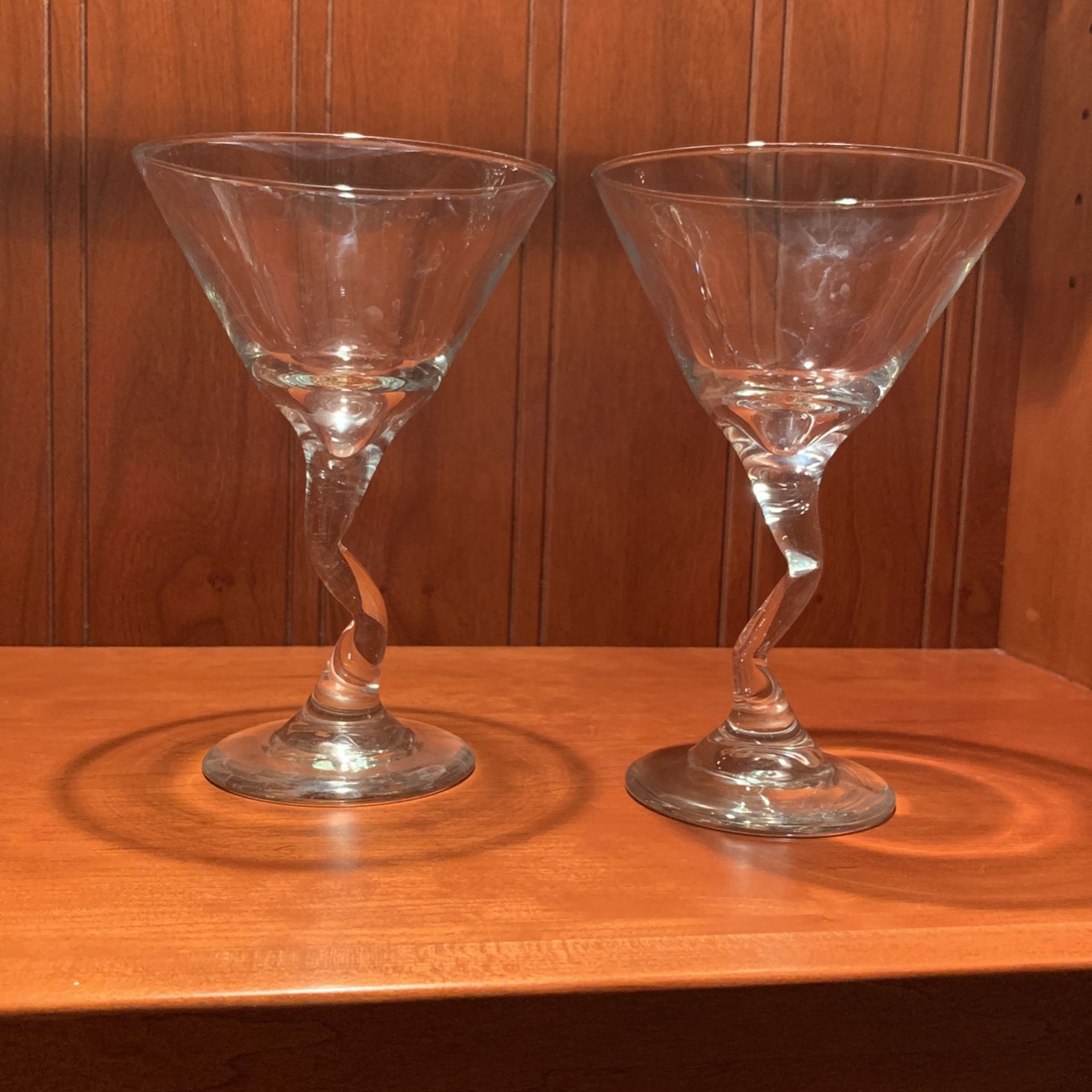 Pair of glass Funky Martini Glasses