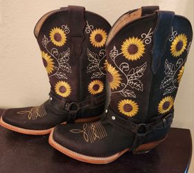 San Pedro sunflower embroidered western cowgirl boots