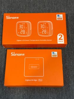 SONOFF Zigbee Bridge Pro & LCD Smart Temperature Humidity Sensor 2 Pack New.