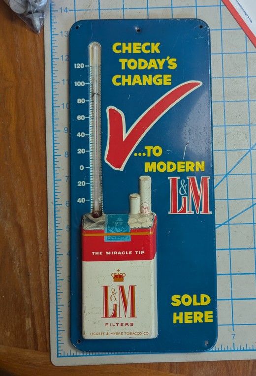 Wall Thermometer L&M Cigarettes RARE