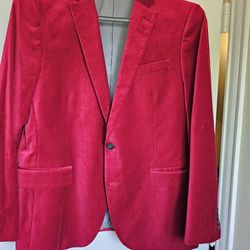 J Ferrar Red Velvet Blazer