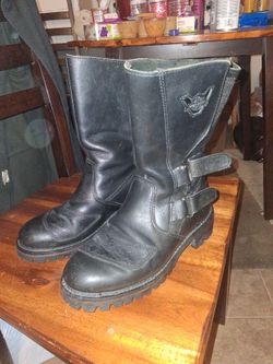 Leather Double Buckel Harley Davidson Boots