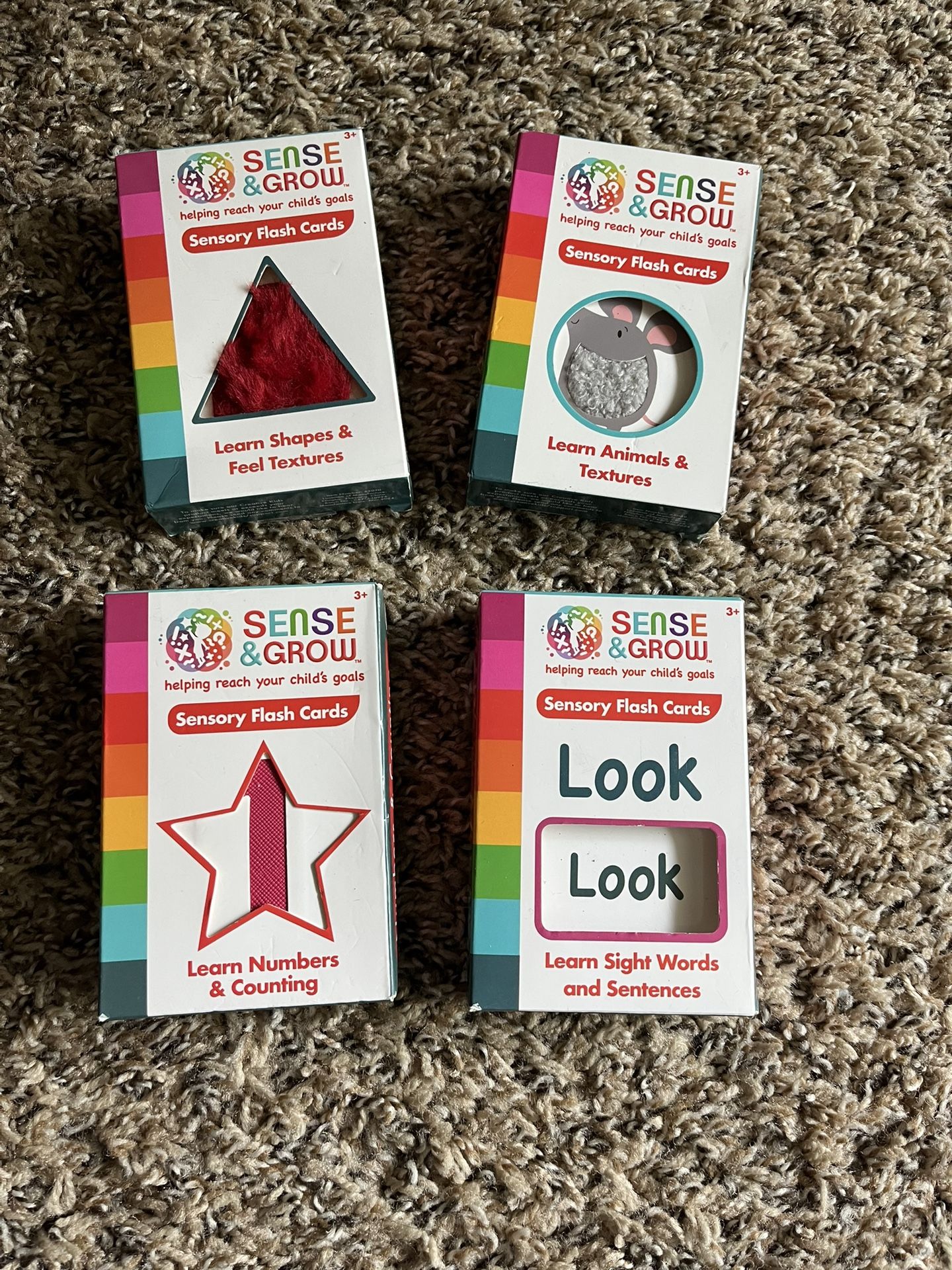 Sense & Grow: Sensory Flash Cards - Educational Flash Cards - Preschool Learning Cards for Ages 3 Years+