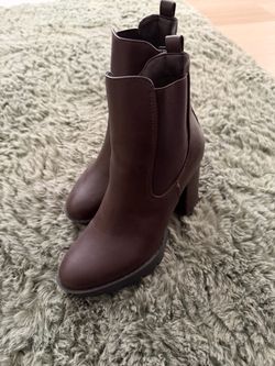 Brown Heeled Chelsea Ankle Boots
