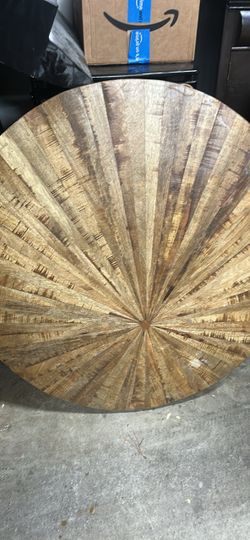 Round Wood Sunburst Table Top