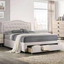 🔥🔥 Brand New Beige Queen Size Storage Bed Frame 🔥🔥