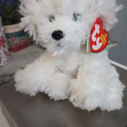 Ty Beanie Baby LOLLIPUP the White Bichon  Frise Dog 2005 MWMT