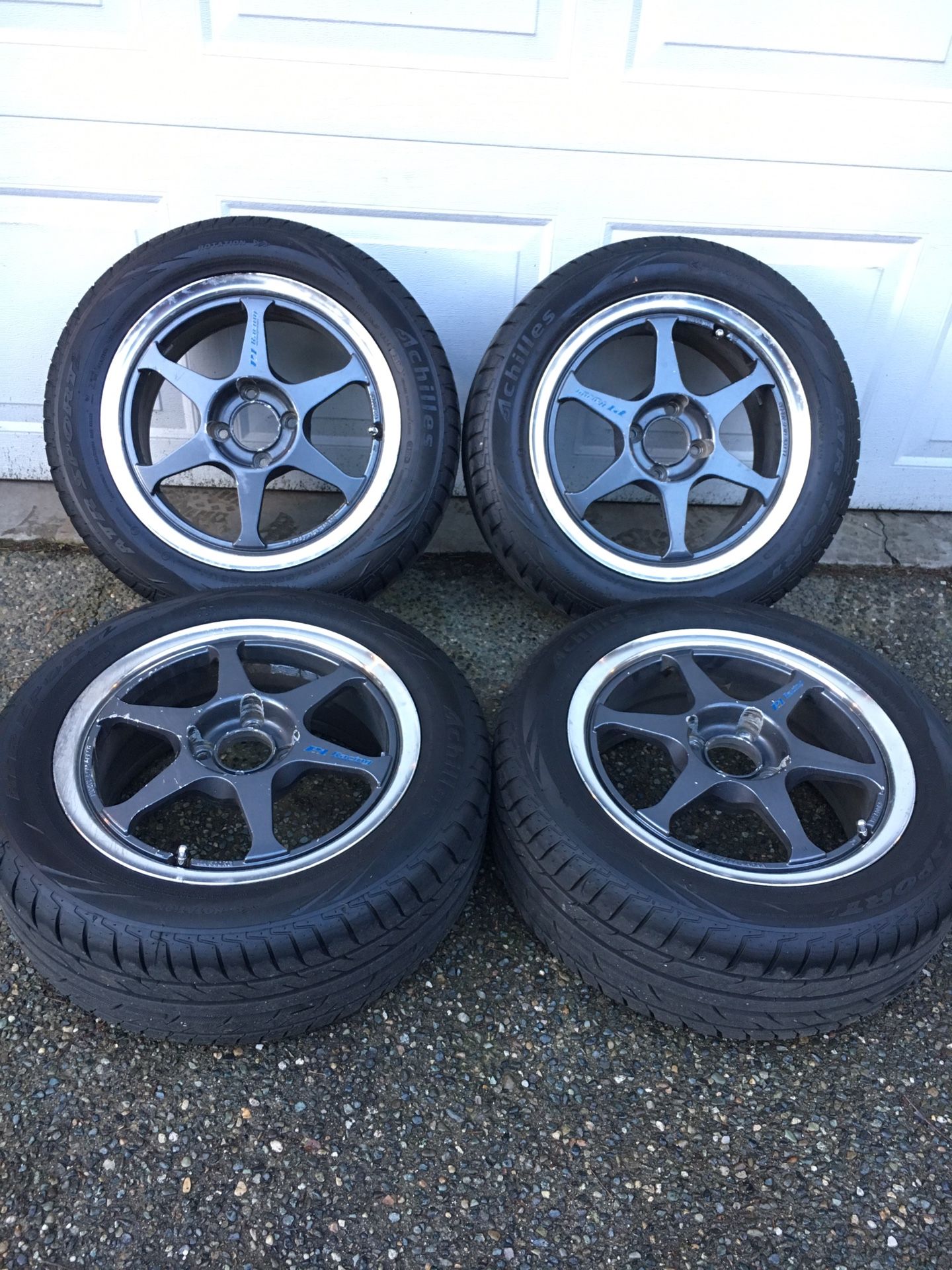JDM 15x6.5 Buddy Club P1 Racing II Plus Wheels w/ BRAND NEW Tires 4x100 only 11lbs!!!