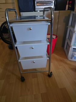 Rolling Storage Cart with 3 Drawers