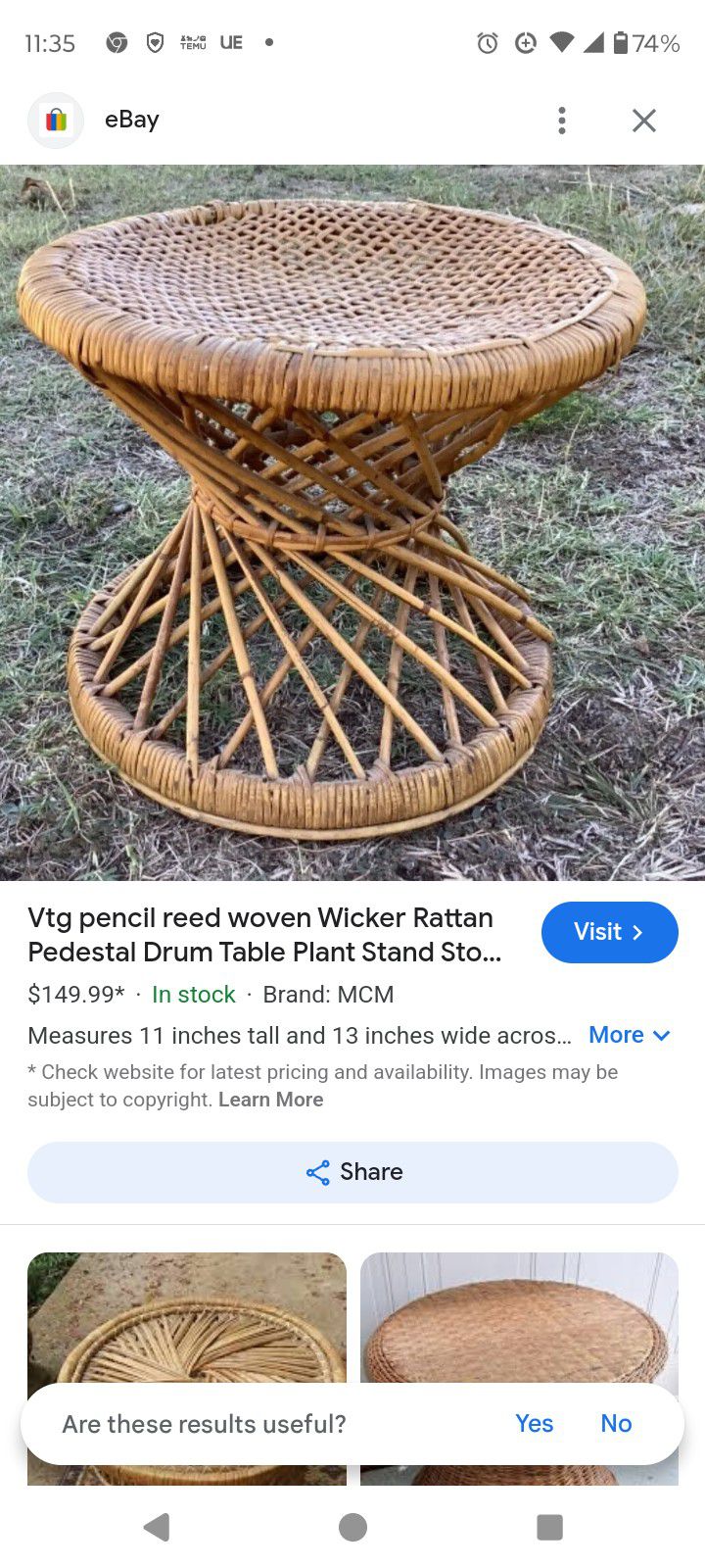 Vintage Wicker Plant Stand