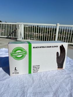 1000pcs black nitrile gloves Size M L