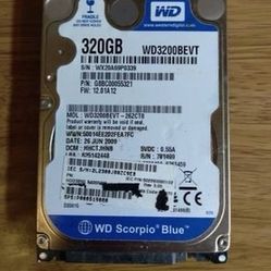 WD Scorpio Blue WD3200BEVT 320GB 5400 RPM 8MB Cache SATA 3.0Gb/s 2.5"