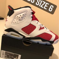 Jordan 6 Retro Carmine 2021 (GS) Size 6