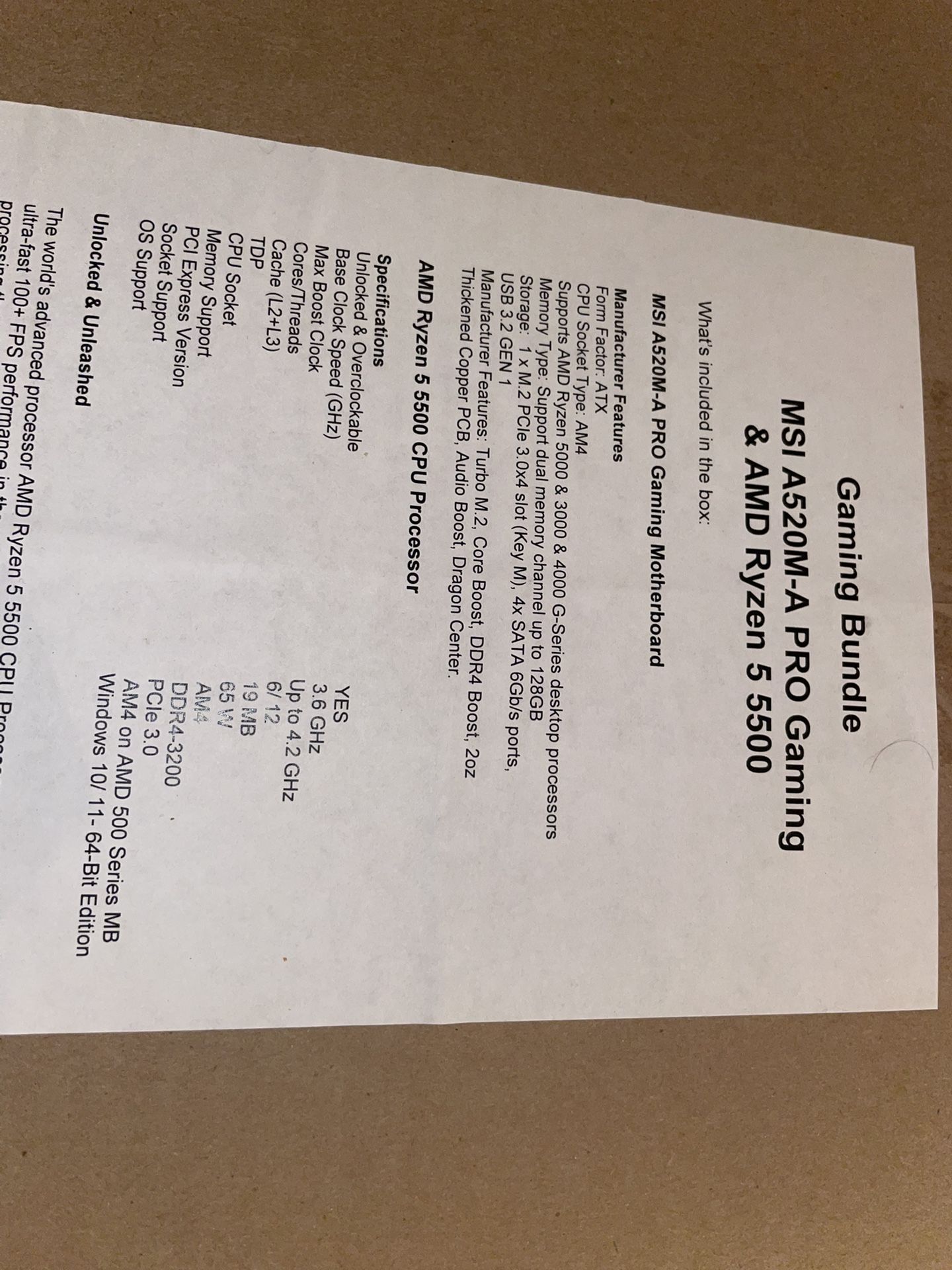 Gaming Bundle/pc Parts