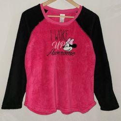 Disney Minnie Mouse I Woke Up Awsome Sleepwear Sweatshirt Size S 