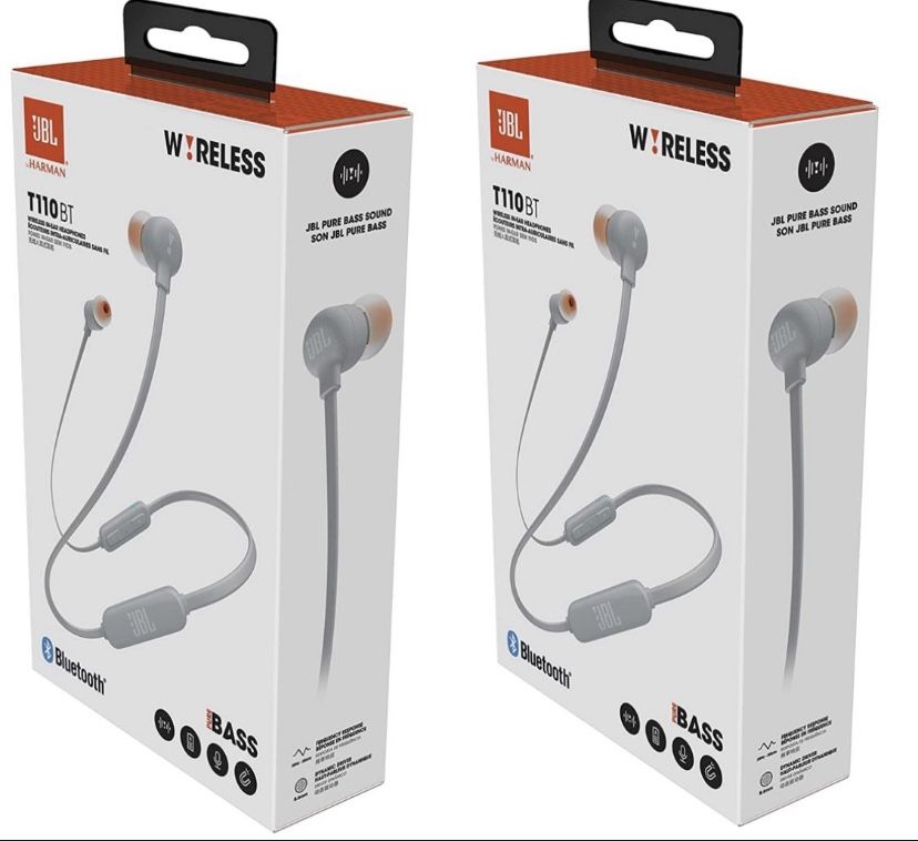 2x JBL TUNE 110BT Bluetooth Wireless On-Ear Headphones (GRAY) - BRAND NEW