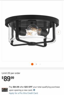 Greta 12 in. 2-Light Matte Black Transitional Outdoor Ceiling Light Flush Mount Light with Clear Gla