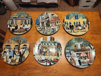 Williams-Sonoma Guy Buffet French Cafe Scenes, Six  Dinner Plates