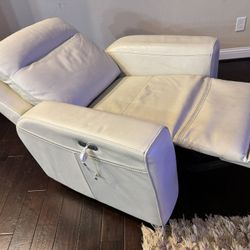 Leather Power Recliner(Beige)with USB port & Power Headrest