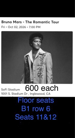 Bruno Mars SoFi 10/2