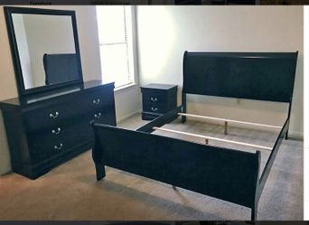 New 4pc. Black queen Bedroom set