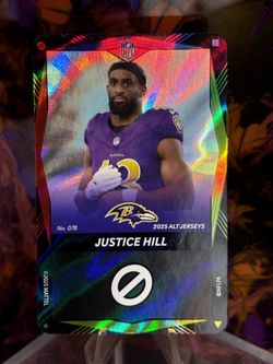 Justice Hill 2025 UNO Elite Alt Jerseys Edition - Wild Foil Flux SP