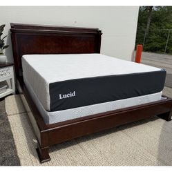 Lucid 14” Gel Memory Foam KING Size Mattress And Box Spring ONLY
