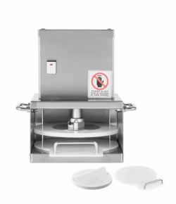 Electric Pizza Dough Press Machine 6 in. Pizza Pastry Press Plate Stainless Steel Bread Presser with Parchment Paper