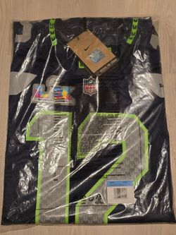 Authentic Nike Seattle Seahawks 12s Super Bowl LX Patch Game Jersey - Size M & BRAND NEW