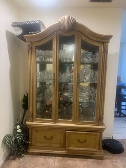 Dining set w China cabinet and 2 tables