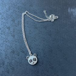 Rhinestone panda bear necklace