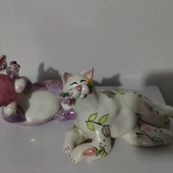 ANNACO CREATIONS - KITTY FIGURINES SET OF 2 - 7"×4" - S88