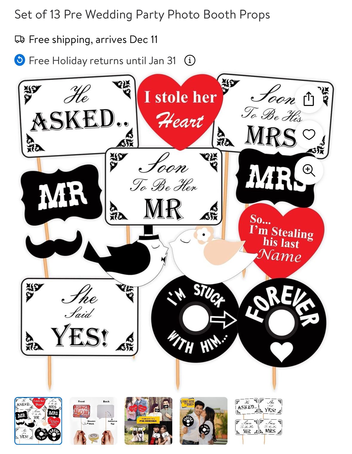 Pre Wedding Props