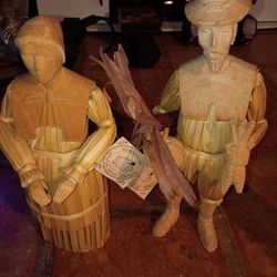 Vintage Thanksgiving  Natives Pilgrams Korn Husk Doll Style 