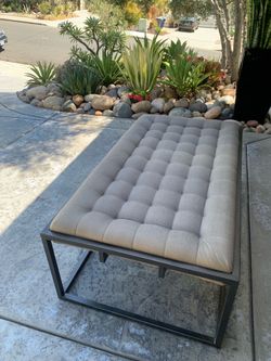 Modern Upholstered Gray Ottoman/Bench/Coffee Table