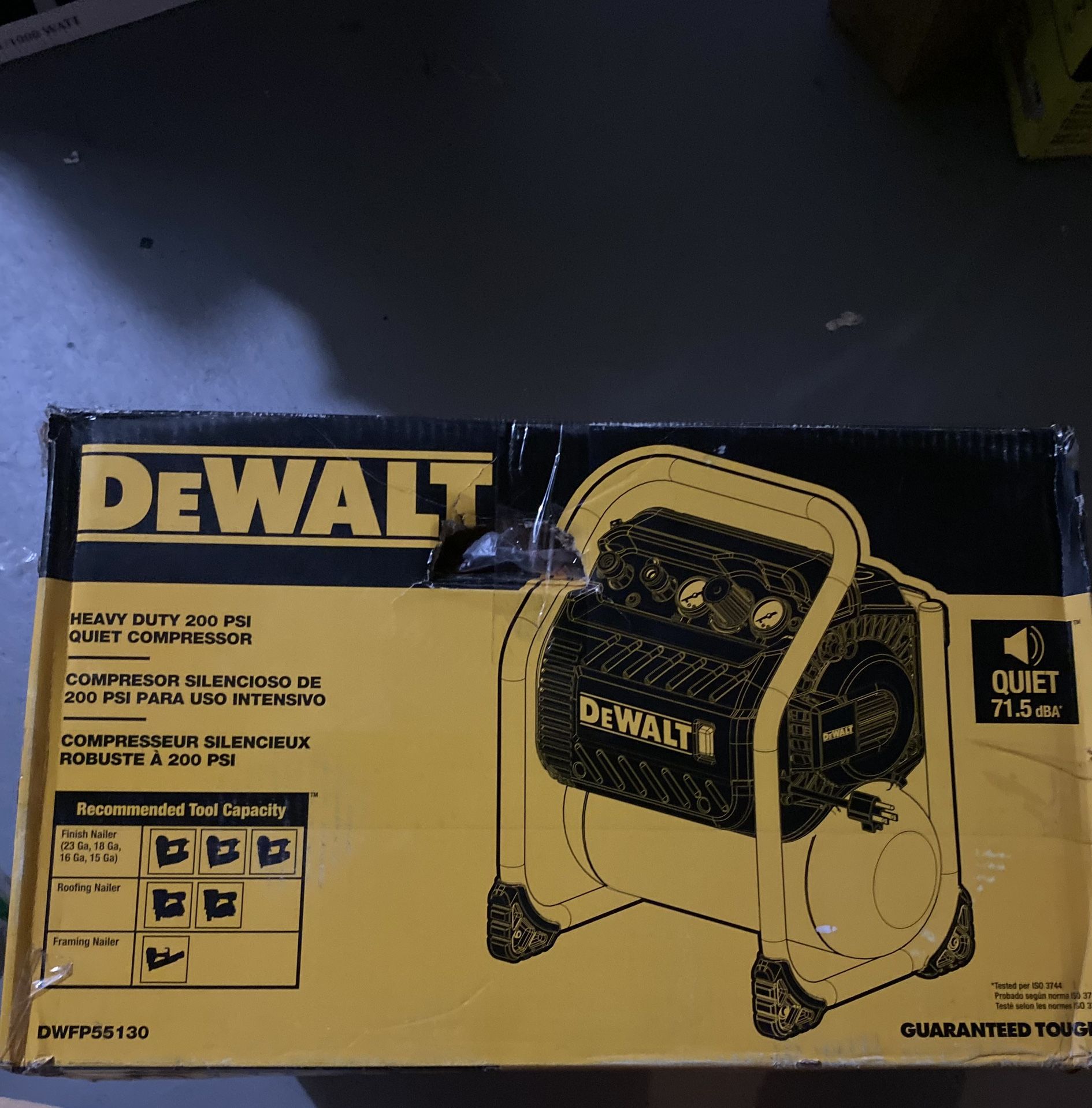 Dewalt 200psi Heavy Duty Quiet Compressor 