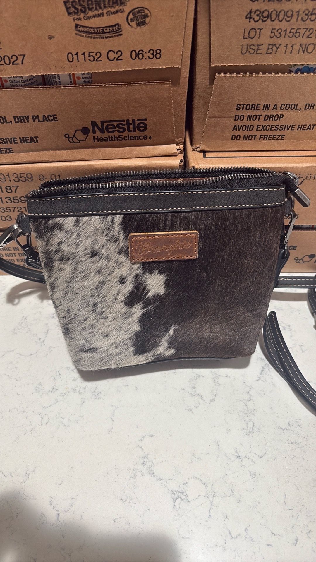 Wrangler cow print cross body