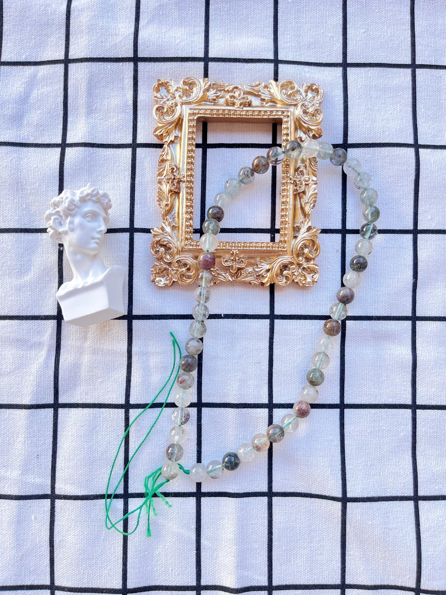 Natural Green Cloud Quartz Beads 8mm