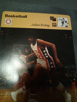 Vintage 1977 basketball /Julius erving sportscaster collector card/card v# 03-15