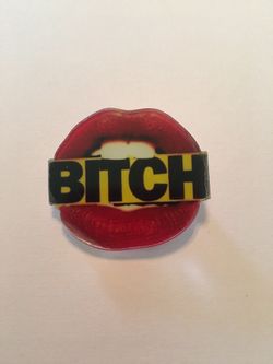 Lip service acrylic pin
